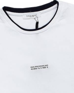 T-SHIRT PAOLO PECORA PP3665 BIANCO-NERO-2-mini