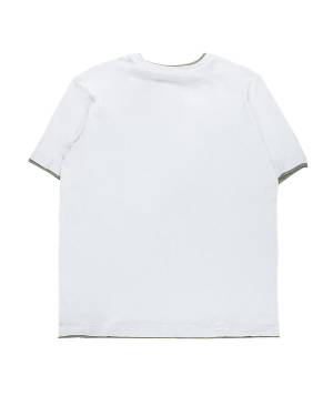 T-SHIRT PAOLO PECORA PP3677 BIANCO-KAKI-1-mini