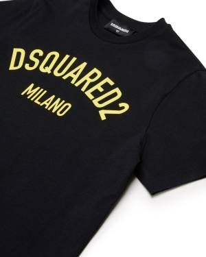T-SHIRT DSQUARED2 DQ1983 BLACK + YELLOW-2-mini