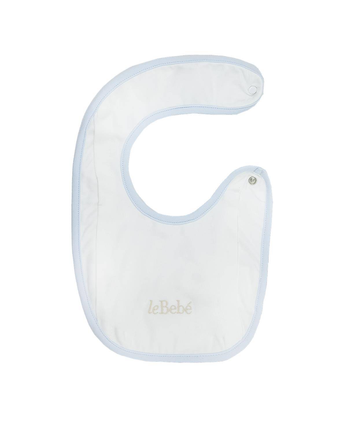 BAVETTA LE BEBÉ LBB4914 BIANCO-CELESTE-0