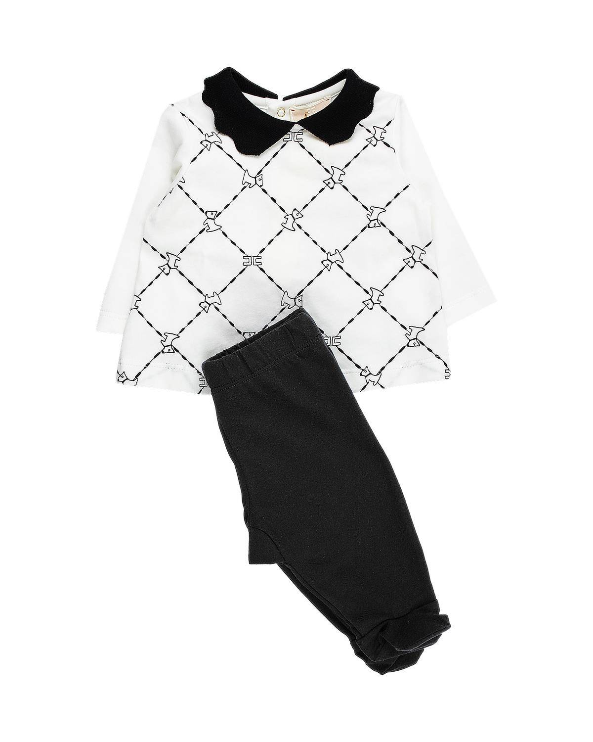 COMPLETO ELISABETTA FRANCHI ENCD095 AVORIO NERO-0